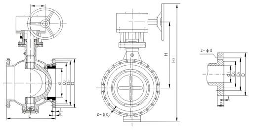 PQ340HY铸钢蜗轮硬密封偏心半球阀结构图.jpg